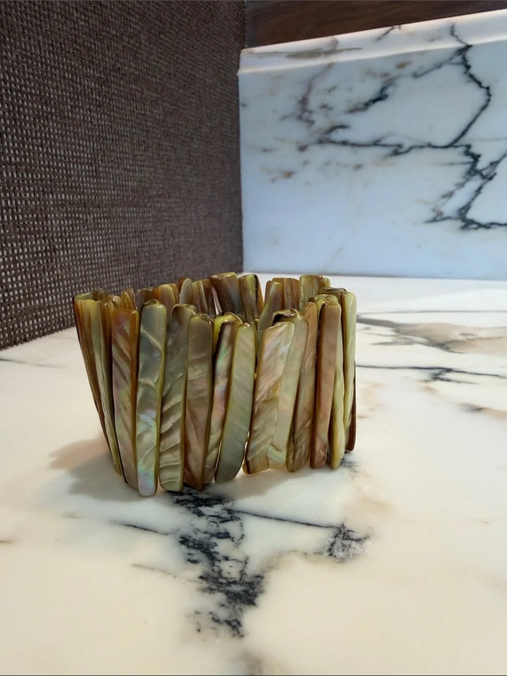 Iridescent Mother of Pearl Stretch Bracelet
